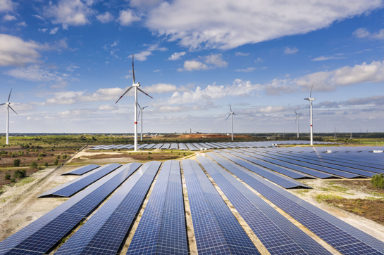 Windmolens en zonnepanelen
